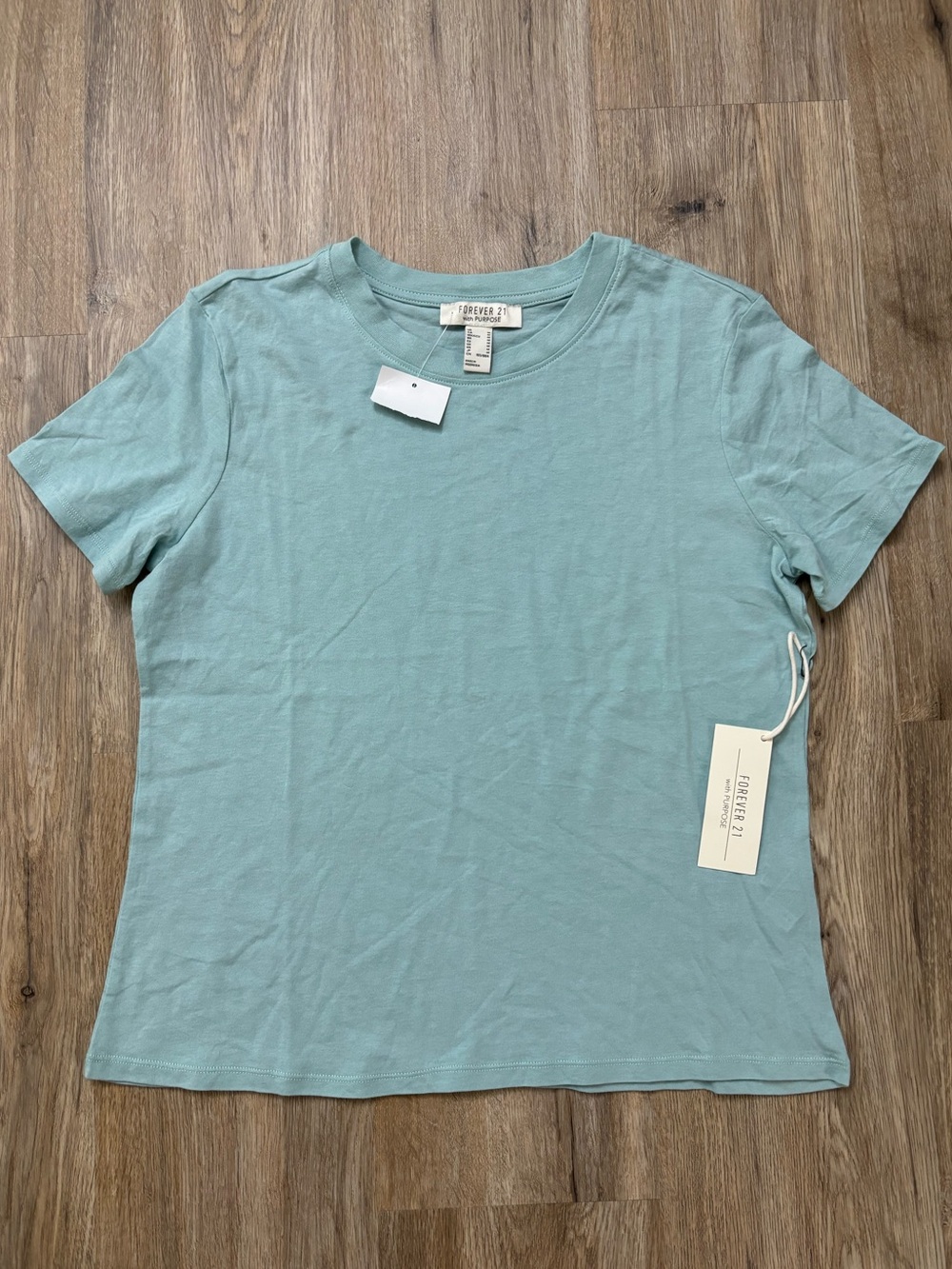 Forever 21 Women's Short Sleeve Tee in Light Teal